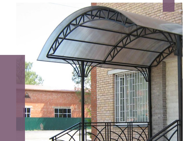 Металлические навесы и козырьки в Гусе-Хрустальном от 13373 руб.