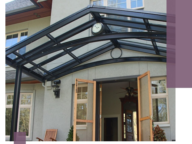 Изготовление и монтаж навесов и козырьков в Гусе-Хрустальном