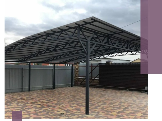 Недорогие навесы под ключ в Гусе-Хрустальном — изготовление и монтаж