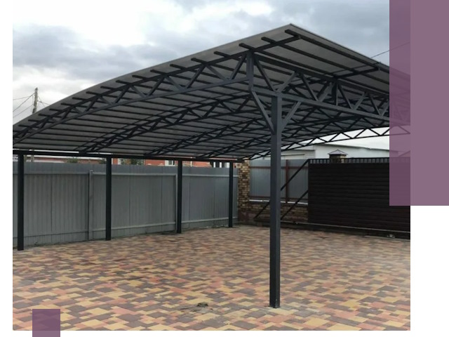 Металлические навесы под ключ в Гусе-Хрустальном — изготовление и монтаж