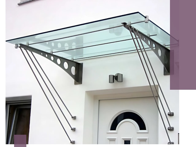 Козырьки над входом под ключ в Гусе-Хрустальном — изготовление и монтаж