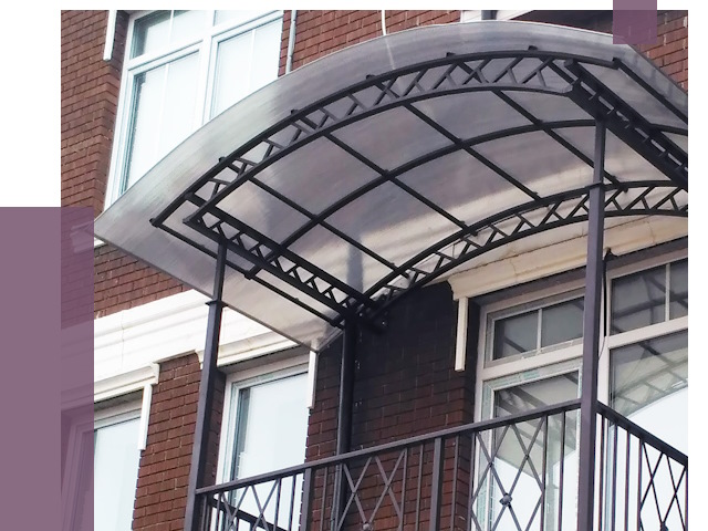 Козырьки над балконом в Гусе-Хрустальном от 9040 руб. | ПРОЛЁТ-Гсь