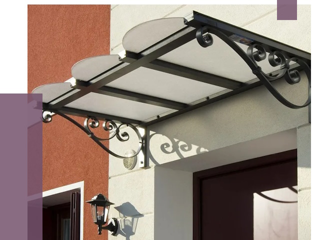 Односкатные козырьки в Гусе-Хрустальном от 8772 руб.  | ПРОЛЁТ-Гсь